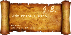 Grünblat Elmira névjegykártya